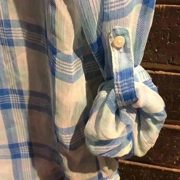 Abercrombie & Fitch Women’s Small Semi Sheer Button Down Long Sleeve Blouse - Picture 4 of 5